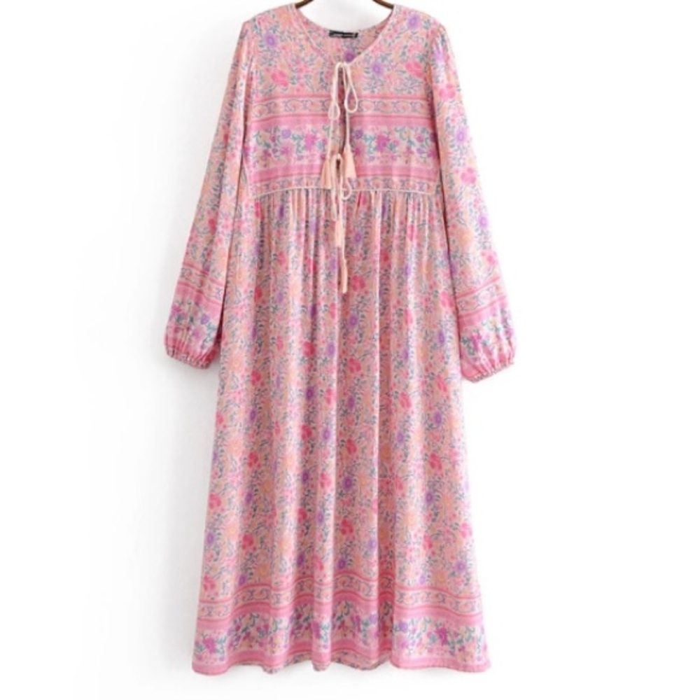 Floral Maxi DRESS Pink Gown NEW - Picture 6 of 8